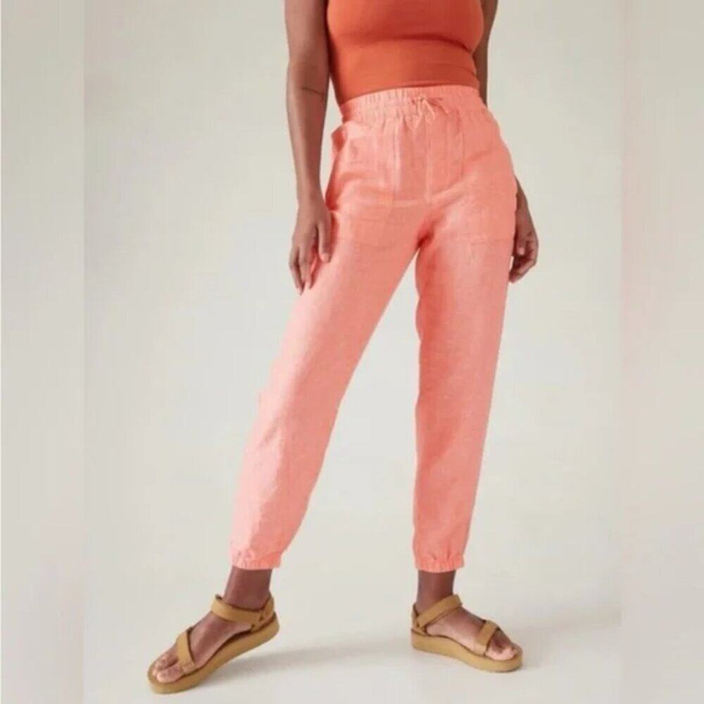 Athleta Cabo Linen Joggers Sz 8